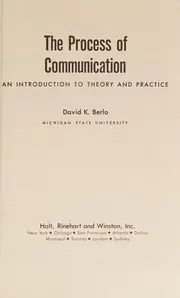 Cover of The Process of Communication