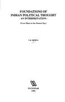 Cover of Foundations of Indian Political Thought