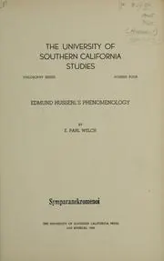 Cover of Edmund Husserl's Phenomenology