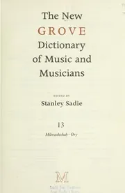 Cover of The New Grove Dictionary of Music and Musicians